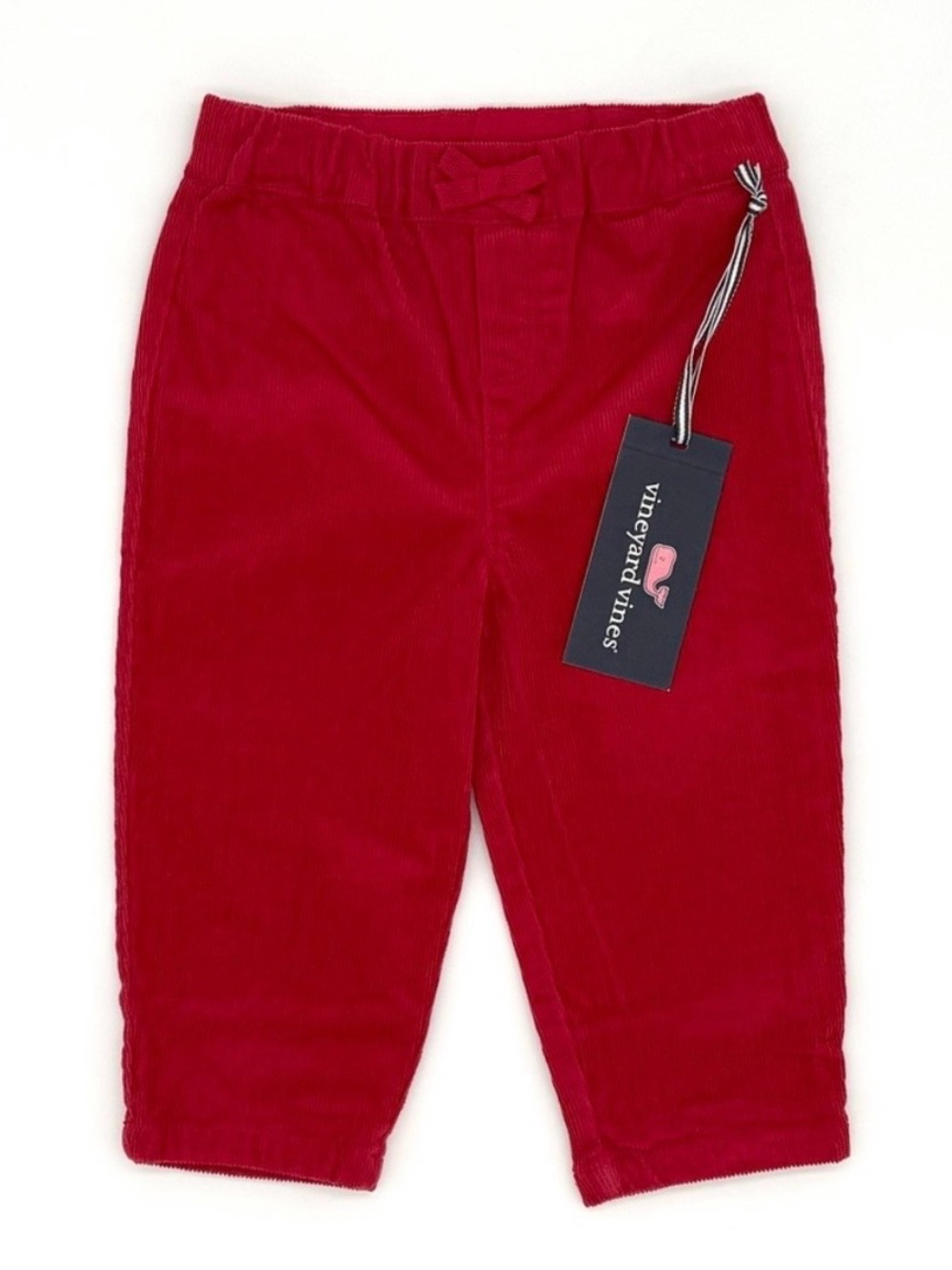 NWT Vineyard Vines Baby Unisex Christmas Pull On Corduroy Pants in Red 6-12M